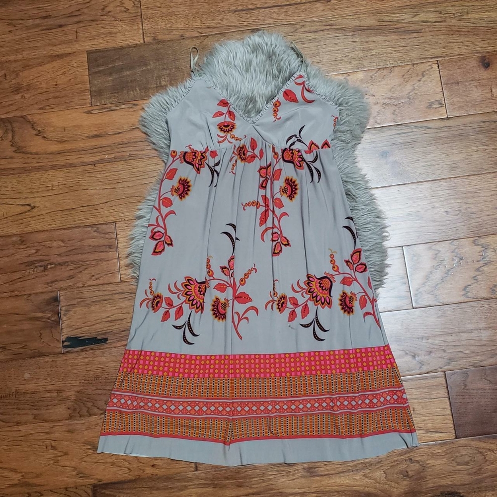 Grey Floral Dress